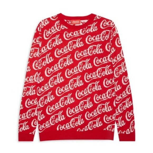 COCA COLA Bold Red Crewneck Sweater Size XL - Picture 1 of 4